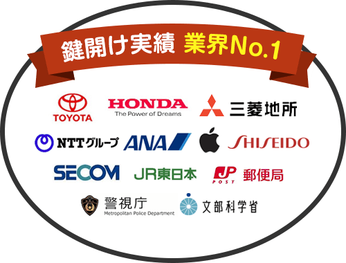鍵開け実績 業界No.1