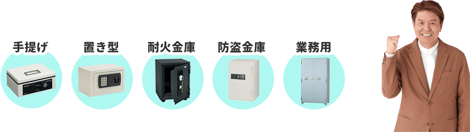 ダイヤル、シリンダー、テンキー、マルチロック、その他などどんな金庫も対応します。