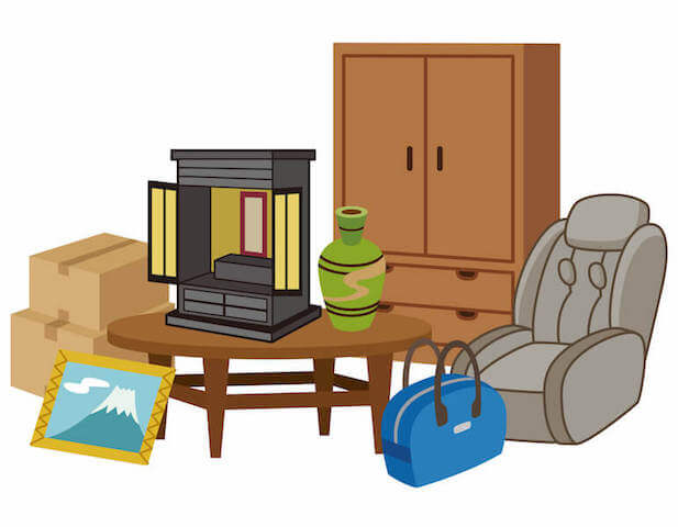 遺品整理する品々